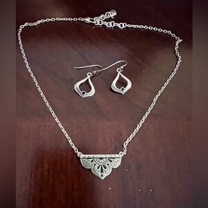 Brighton Silver Jewelry Set with Intricate Design